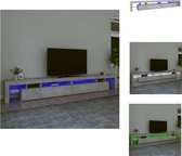 vidaXL TV-meubel - Bewerkt Hout - 290 x 36.5 x 40 cm - Met RGB LED-verlichting - Kast