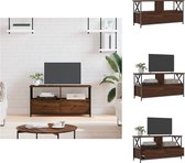 vidaXL Industriële TV-kast - 90 x 33 x 45 cm - Bruineiken hout en ijzer - Kast