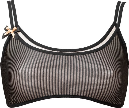 Lacely - Stipes Lingerie Top | Speelse Streepjes & Schattige Strikjes | Stijlvol Comfort & Verleiding