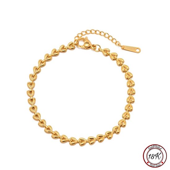 Soraro Hartje Armband | 18K Goldplated | Harten Armband | Soraro Dames Armband | Elegante Armbanden | Vrouwen Sieraden | Goud