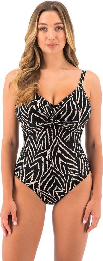 Fantasie SILHOUETTE ISLAND UW TWIST FRONT SWIMSUIT WITH ADJUSTABLE LEG Dames Badpak - Monochrome - Maat 85F