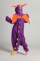 KIMU Onesie Dragon Purple Suit - 86-92 - Costume Dino Costume de Carnaval Costume Dragon Dino Dinosaurus