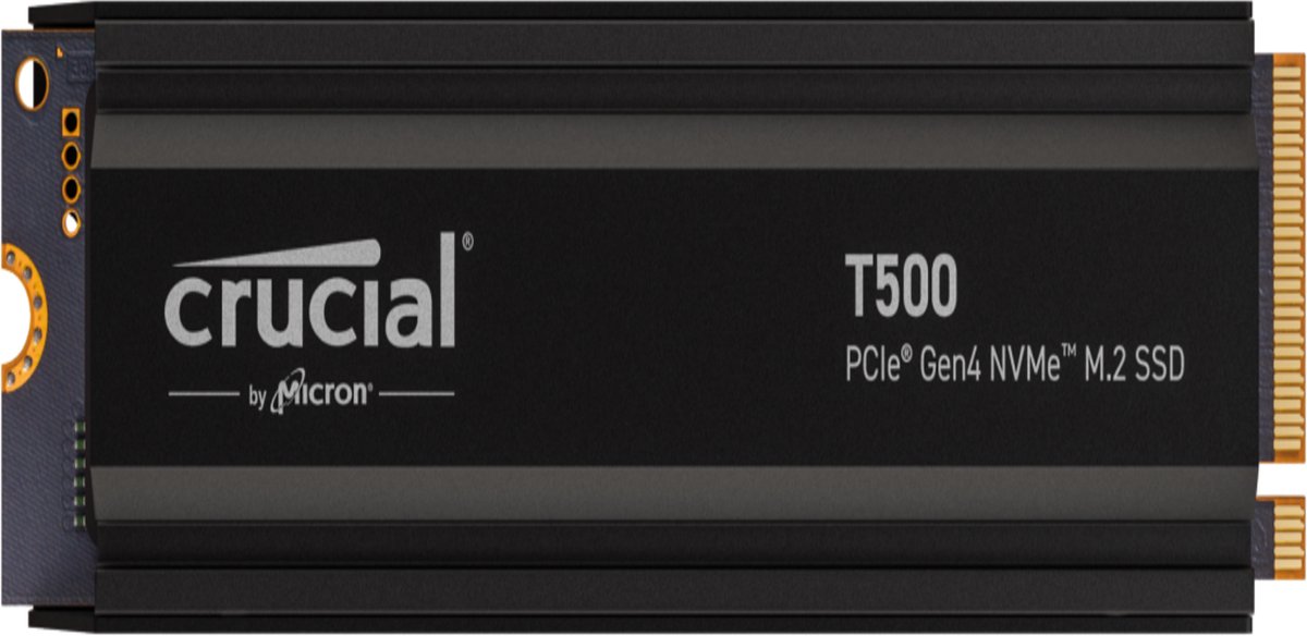 Crucial T500 2TB PCle®Gen4 NVMe™ M.2 SSD Crucial T500 M.2 SSD - 2TB - NVMe met heatsink - PCI Express 4.0 | bol