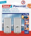 Tesa Powerstrips Haken Large - Chroom - 2 Stuks