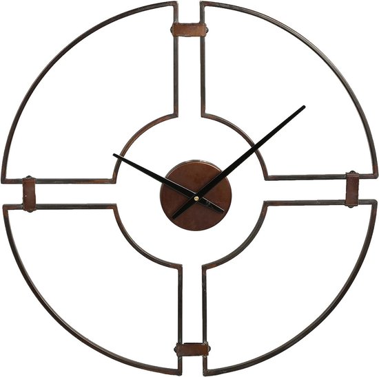 Horloge Murale Ronde PTMD Mallis - 60,5 x 3 x 60,5 cm - Métal - Zwart