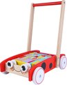 Loopwagen - blokkenkar - 39x26x45,5 cm - rood