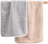 Microvezel ribbel handdoek - Hondenhanddoek microvezel - Pet towel - Kat - Sneldrogende handdoek - Droogdoek hond - Honden deken - Badhanddoeken - Grijs - 76x34 cm