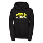 Hoodie kind - Sweater kind - Attitude - 122/128 - Hoodie zwart