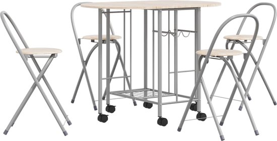 vidaXL Ensemble de salle à manger MDF pliable de 5 pièces