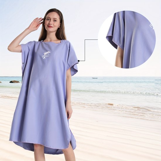 Livano Surf Poncho pour Adultes - Serviette à langer - Femme et homme - Doux - Zwart