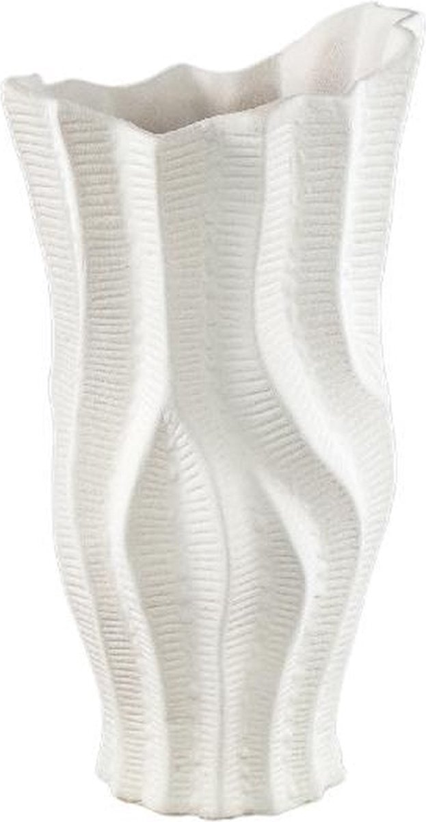 PTMD Bloempot Merc - 16x15x31 cm - Keramiek - Wit