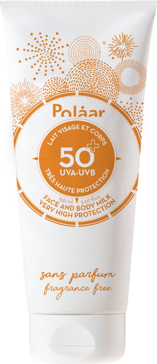 Polaar Sun Milk Face & Body SPF 50 – Lichte Zonnebrandcrème Voor Gezicht En Lichaam Met Krachtige UVA/UVB Bescherming - Hydraterend En Waterbestendig - Geschikt Voor Alle Huidtypen - 150 ml – Ideaal Voor Dagelijks Gebruik