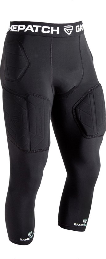 GAMEPATCH | Padded 3/4 tights PRO+ | Zwart | Maat M | Basketball | Handball | Urban Sports