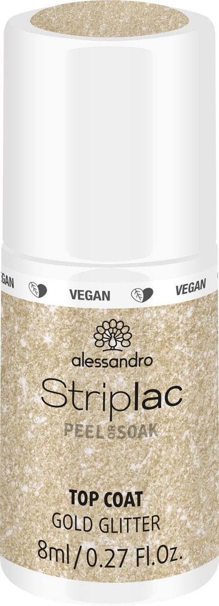 Goedkoopste Alessandro Striplac Top coat Gold Glitter 8 ml