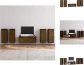 vidaXL TV-kasten - massief grenenhout - honingbruin - 1x 100x30x35cm - 4x 30x30x80cm - Kast