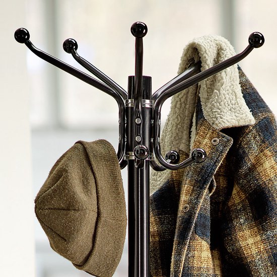 Porte-manteau CASARIA - Rotatif à 360° 14 Crochet 37x37x175cm - Zwart