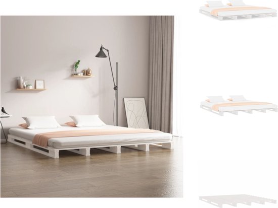 Homestyle4u 1908 Wooden Pallet Bed, 90 x 200 cm, Bed Frame with Slatted Frame, Natural, Solid Pine