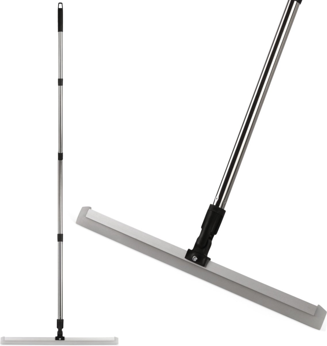 Vannons Vloerwisser - Vloertrekker - Douchetrekker - Trekker met Steel - Douchewisser - Watertrekker Douche en Badkamer - Extra Breed 50 cm 156 cm Lang - Zwart