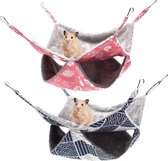 Pack of 2 Guinea Pig Hammock, Hammock for Small Animals, Cuddly Cave Guinea Pigs, Soft and Warm Pets Cage, Pet Hammock for Hamster, Ferret Cage, Pink and Blue