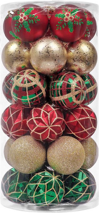 Foto: Prachtige kerst kerstballen 30 delige set kerstversiering kerstboomdecoratie kerstornamenten