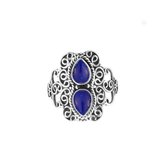 Jewelryz | Mirza | Ring 925 zilver met edelsteen lapis lazuli | 16.00 mm / maat 50