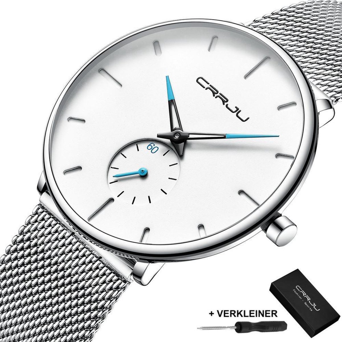 Horloges voor Mannen Heren Horloge Dames Vrouwen Horloge Watch – Jongens Meisjes Horloges – Zilver Wit
