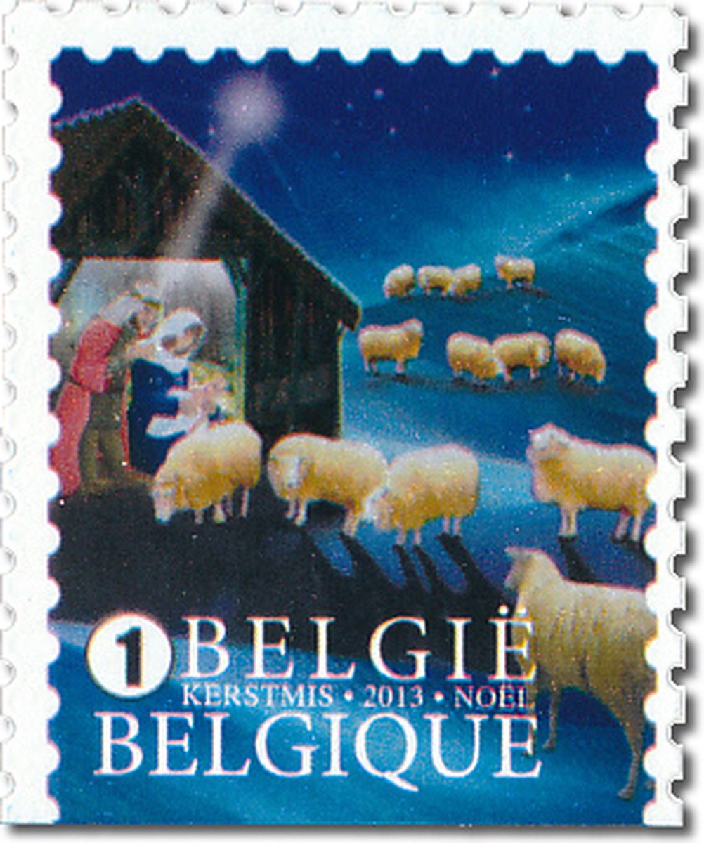 Bpost - Kerst BE - 10 postzegels tarief 1 - Verzending België - Kerststal - kerstzegels