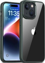 Smartphonica Telefoonhoesje voor iPhone 14 met doorzichtige achterkant TPU hardcase - Donkergroen / Back Cover geschikt voor Apple iPhone 14
