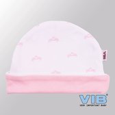 VIB® - Muts rond - Tiara (Roze-Wit) - Babykleertjes - Baby cadeau