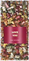 Romantisch Snoep Cadeau - By Maroo Snoep Pakket met Tekst - Love You - Liefdes Cadeau - Geschenkset vrouwen, moeder, mama, vriendin - Jubileum - Verjaardag - Happy Birthday