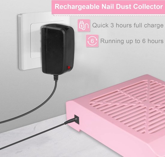 Stofafzuiging voor nagels, nagelstofzuiger met filter, 80 W