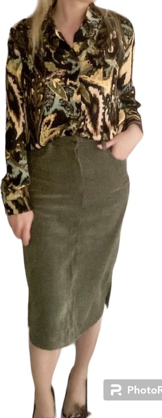 Blouse, vert, imprimé fantaisie, taille M