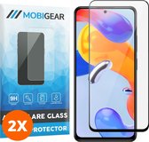 Mobigear Screenprotector geschikt voor Xiaomi Redmi Note 11 5G Glazen | Mobigear Premium Screenprotector - Case Friendly - Zwart (2-Pack)