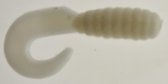 40x Twister enkel 2,5cm - 1 inch kunstaas in de kleur white uit Amerika