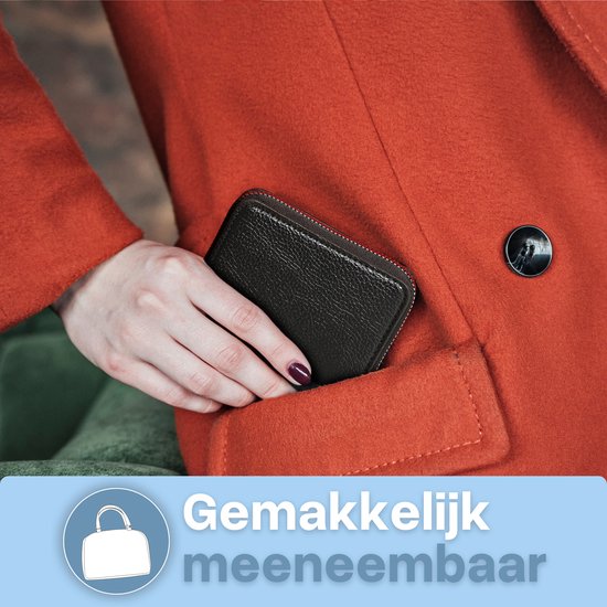 Mini Dames Portemonnee met Anti Skim - Zwart - Bescherming tegen Elektronisch Diefstal - Merkloos
