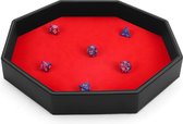 Belle Vous Corbeille de Rangement Octogonale en Cuir PU Zwart et Velours Rouge - Porte Dés pour Jeux de Table comme les RPG DND/ D&D - Poubelle Tout Usage pour Bijoux