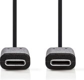 Nedis USB-Kabel - USB 3.2 Gen 1 - USB-C Male - USB-C Male - 60 W - 4K@60Hz - 5 Gbps - Vernikkeld - 3.00 m - Rond - PVC - Zwart - Doos