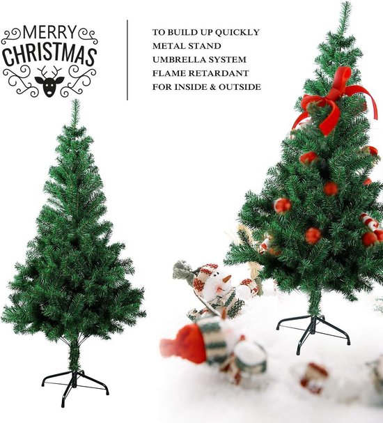 Gotoll Kunstkerstboom, 120/150/180 cm, groen, met metalen standaard Gotoll Kunstkerstboom, 120/150/180 cm, groen, met metalen standaard