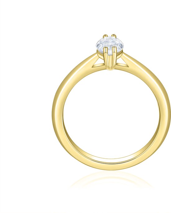 Liana - 18k Geelgouden Marquise Solitair Moissanite Ring - 1 karaat