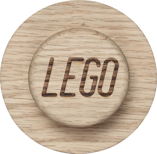 Lego Wooden Collection - Wandhaak Set van 3 Stuks - Hout - Beige -
