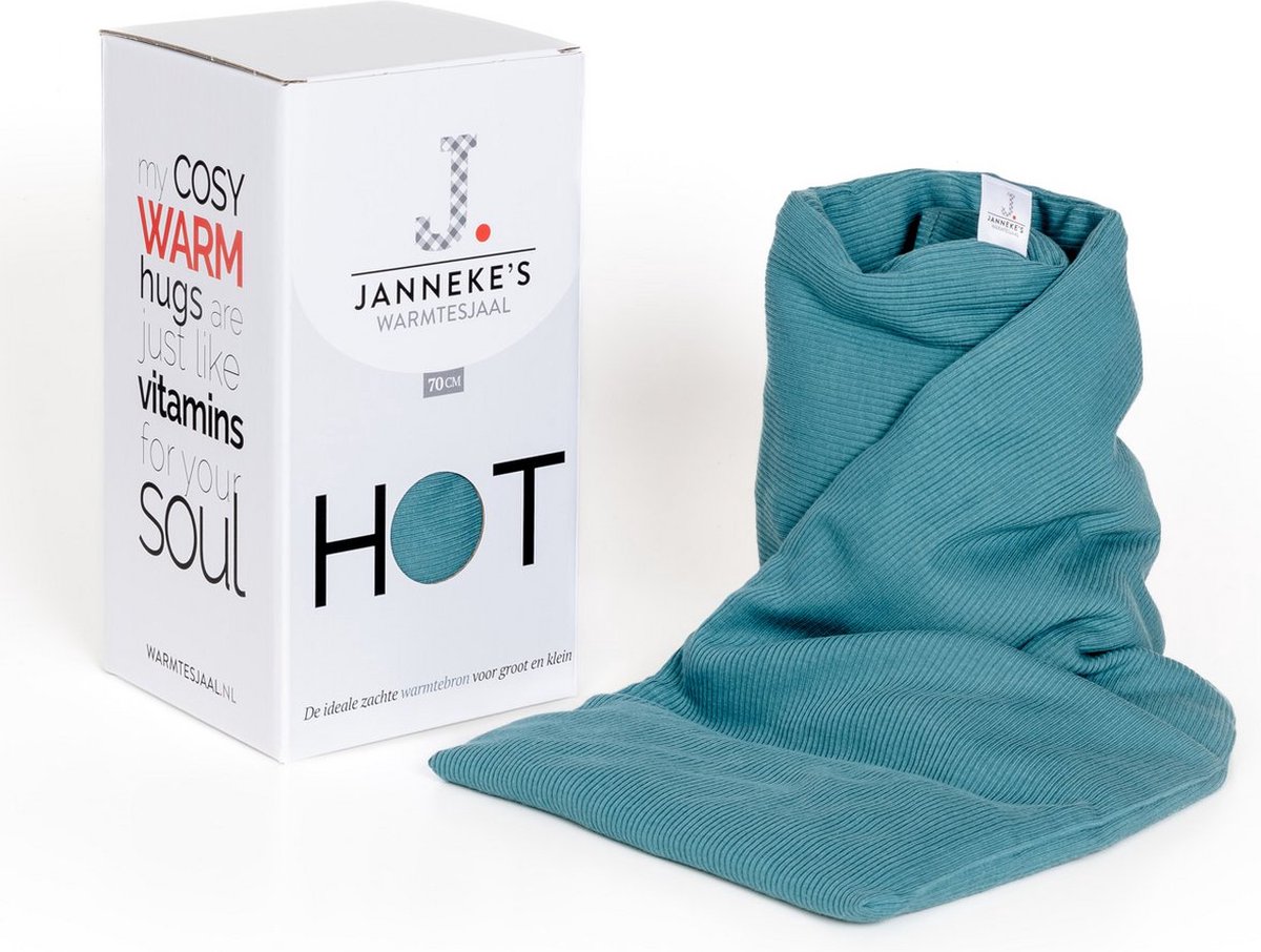 Goedkoopste Janneke's Warmtesjaal - Pittenzak - 70 cm lang - lijnzaad - wasbare hoes - oudgroen