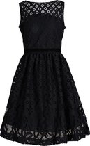 La V Elegante kant jurk met mouwloze Zwart 158