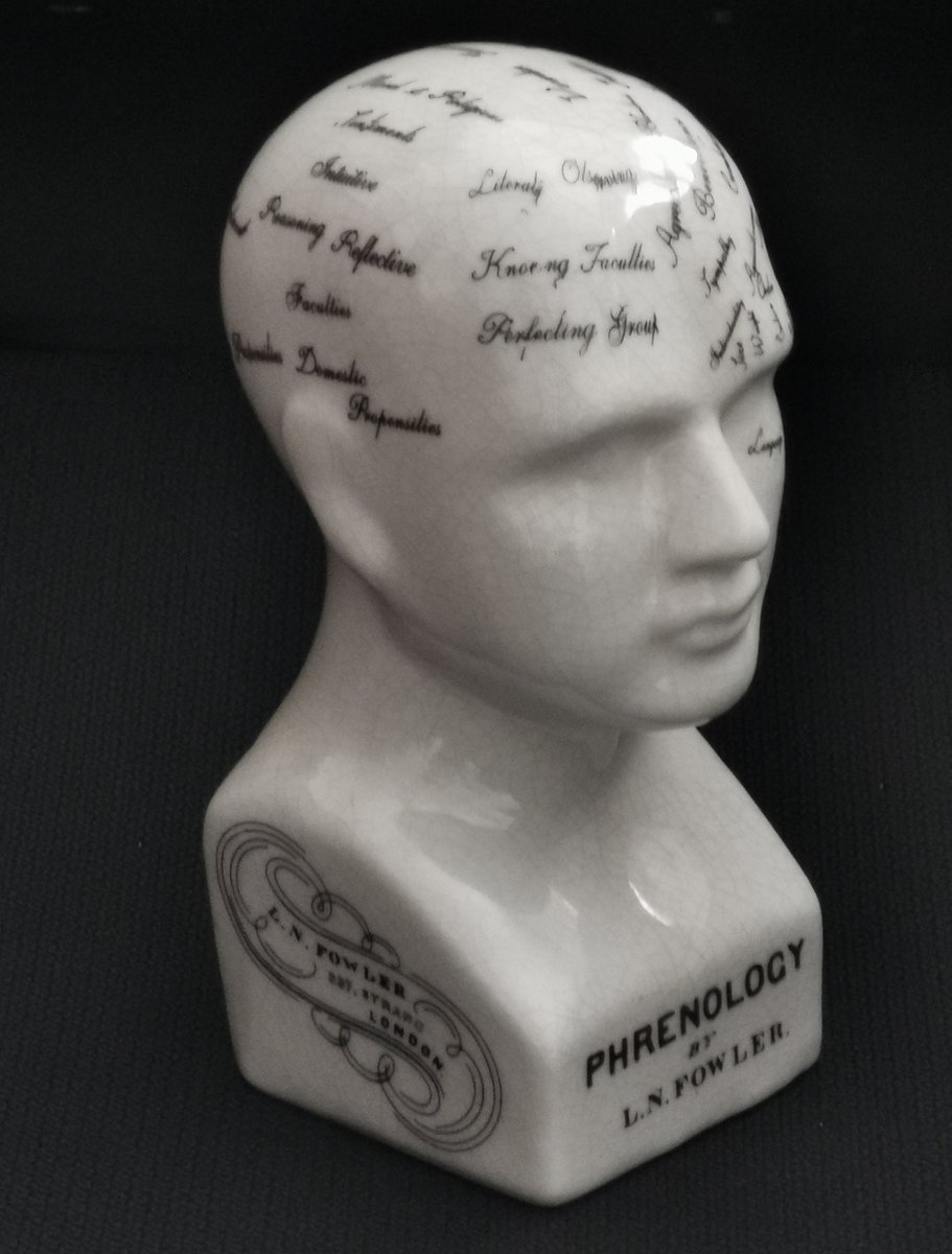 Phrenology Keramiek Hoofd Small - (hxbxl) ca. 14cm x 6,5cm x 6cm