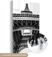 MuchoWow® Glasschilderij 40x60 cm - Schilderij acrylglas - Onder de Eiffeltoren - Foto op glas - Schilderijen