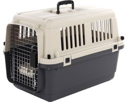 Transportbox hond S 61×40×41 cm – Flamingo Transportkooi Nomad Donkergrijs