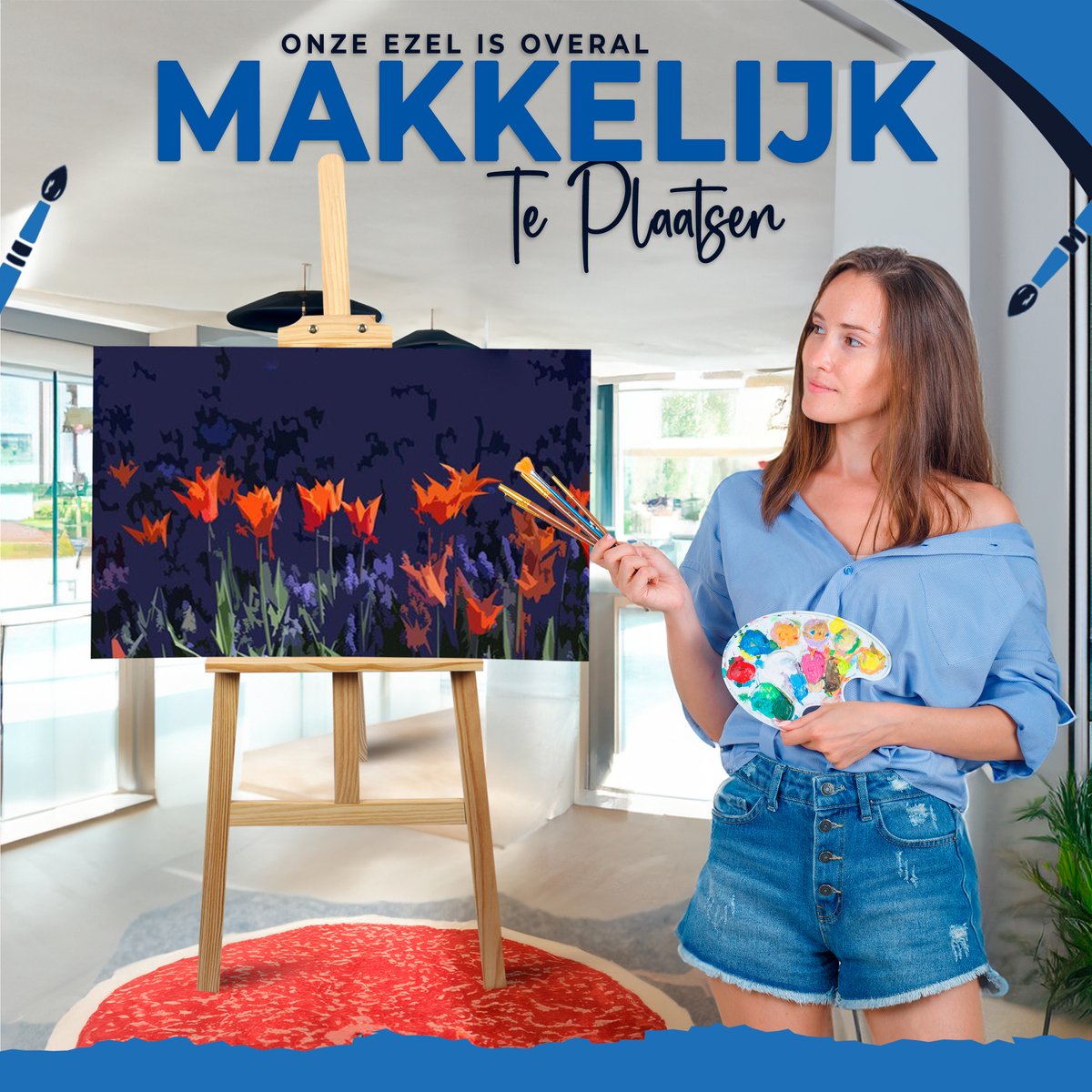 Schildersezel 175 cm Ezel Voor Volwassenen Schilderen Schildersdoek - Schildersezels - Verf - Verven - Schilderset - Atelierezel - Veldezel - Verstelbaar - Inklapbaar — afbeelding 5