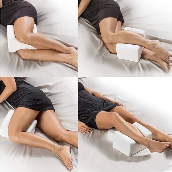 Orthopedisch Kniekussen Wit pour genoux, oreiller pour jambes, oreiller pour dormir sur le côté, pour lit, Adultes