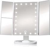 Make-up-spiegel, met leds, 2 x, 3 x vergrotende make-upspiegel met aanraakschakelaar, led-make-upspiegel, 180 graden draaibaar, helderheid, spiegel met natuurlijk ledlicht, cosmetische