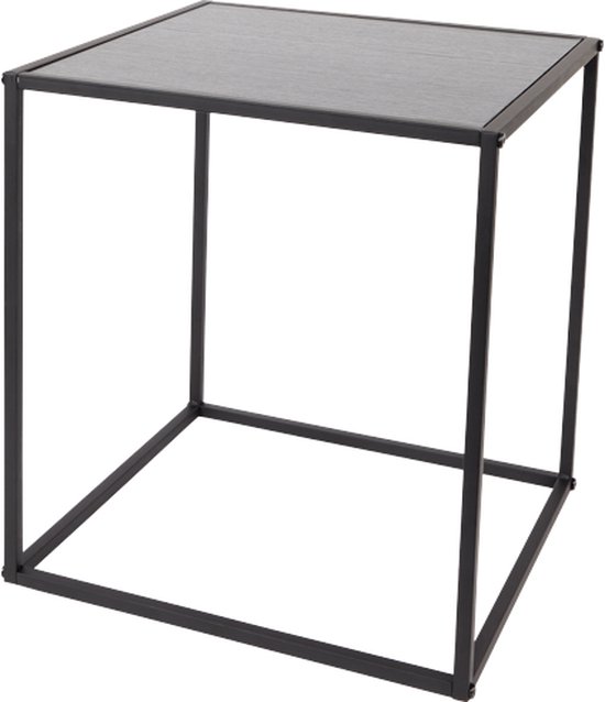 Industriële bijzettafel HAWK - Zwart - Metaal - 38 x 42,5 cm - Metal Side Table