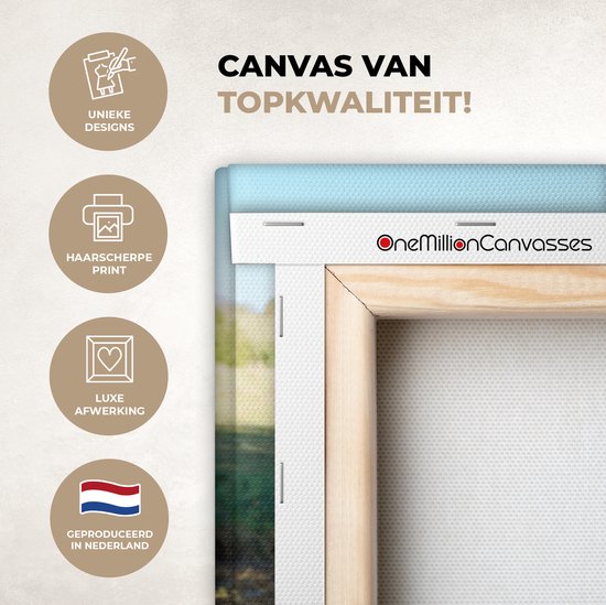 Toile Peinture Cochons - Animaux - Paysage - 60x40 cm - Décoration murale